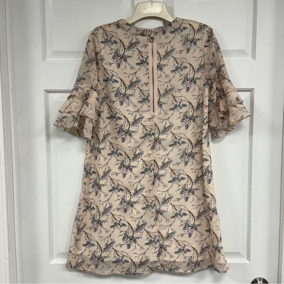 Smukke Girls Tween 14 Peach Floral Chiffon Dress Ruffles Knee Length Party Pics - Picture 4 of 10